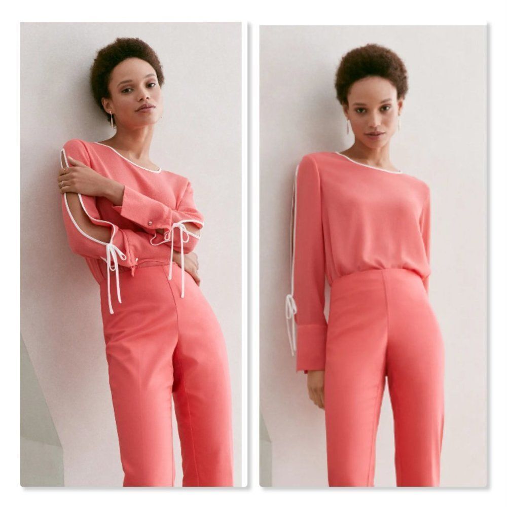 Vince Camuto Split Sleeve Top Size Small In Pink - image 2